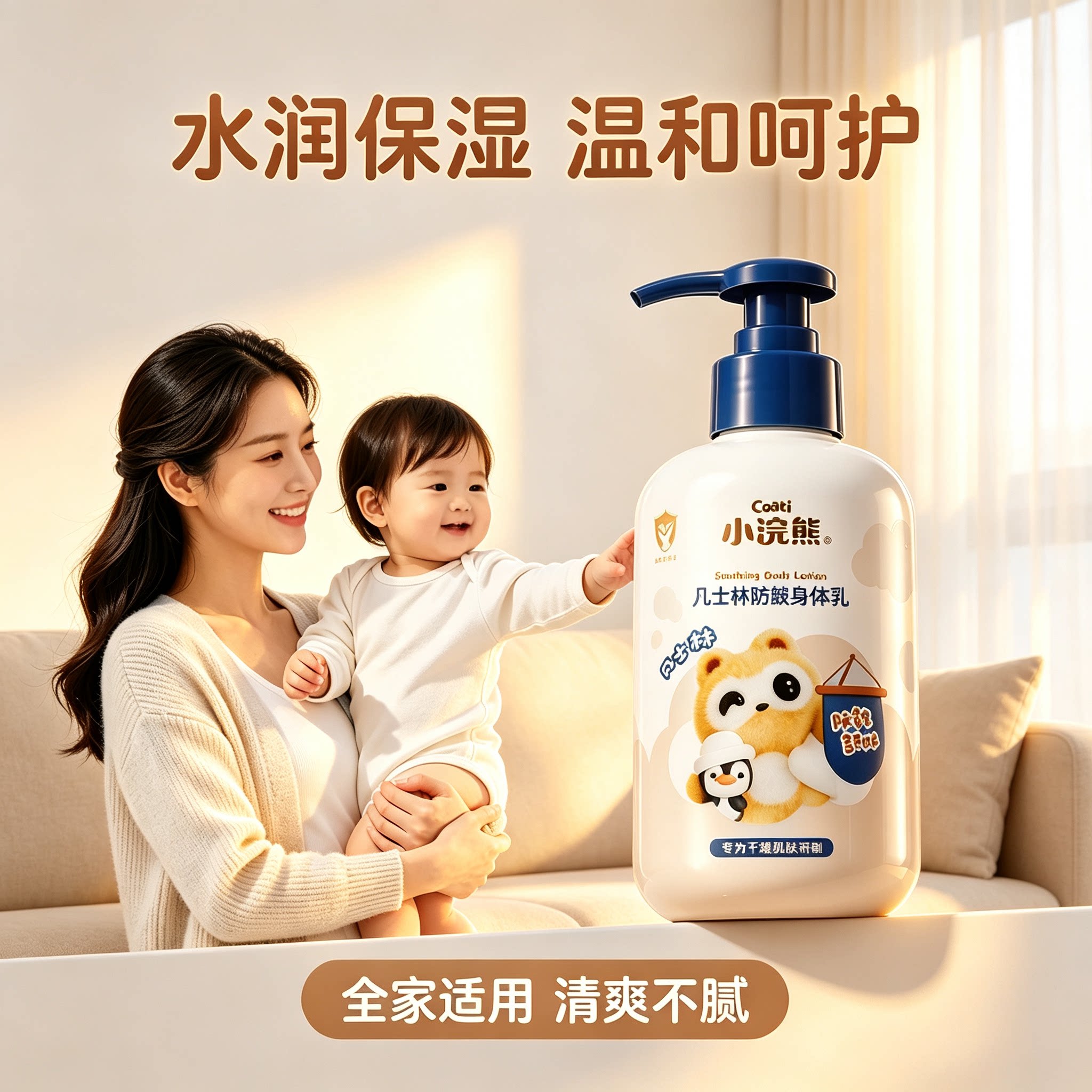 小浣熊婴童身体乳液保湿不腻图片