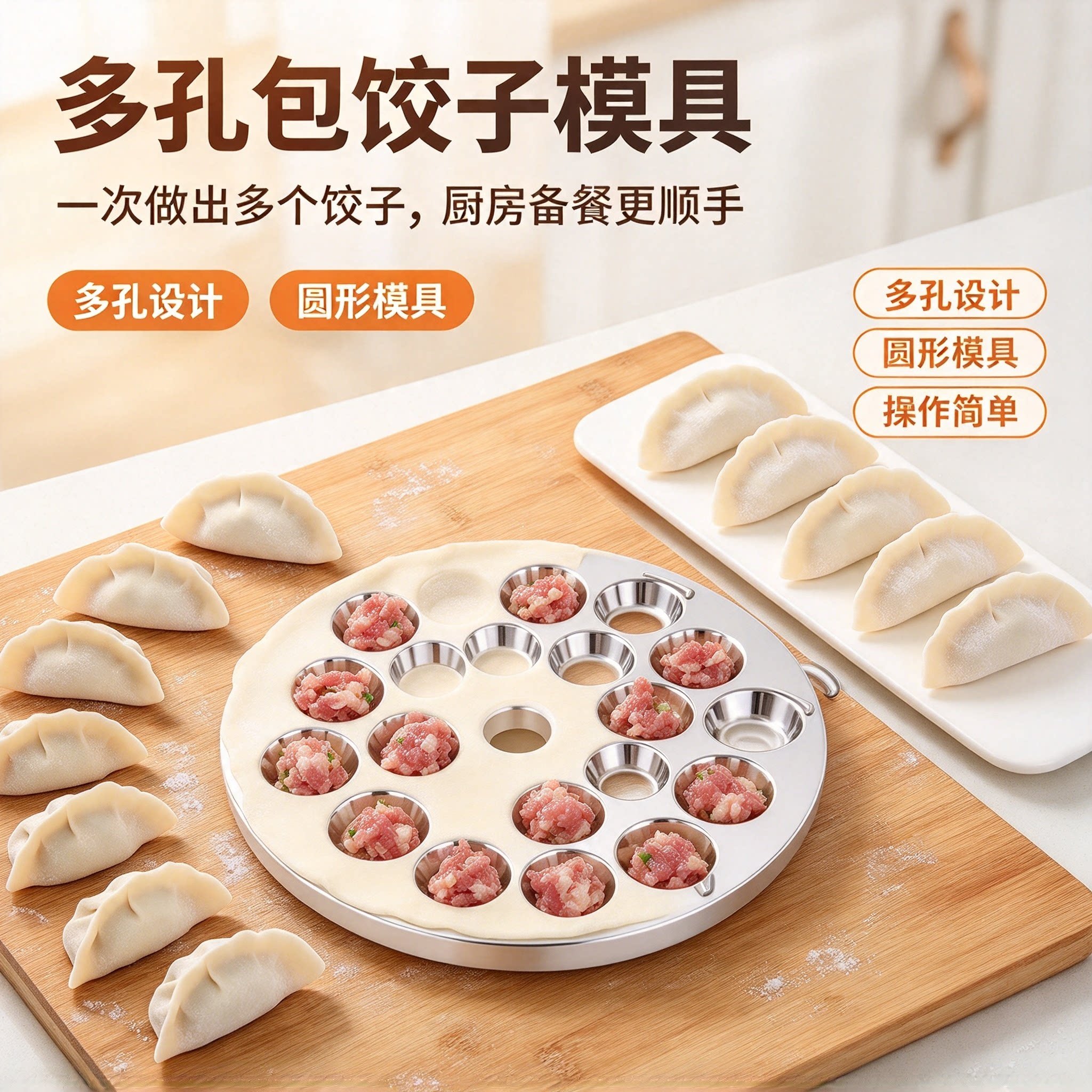 懒人6边饺子模家用厨房37孔饺子模快速包馄饨器包饺子模具YL