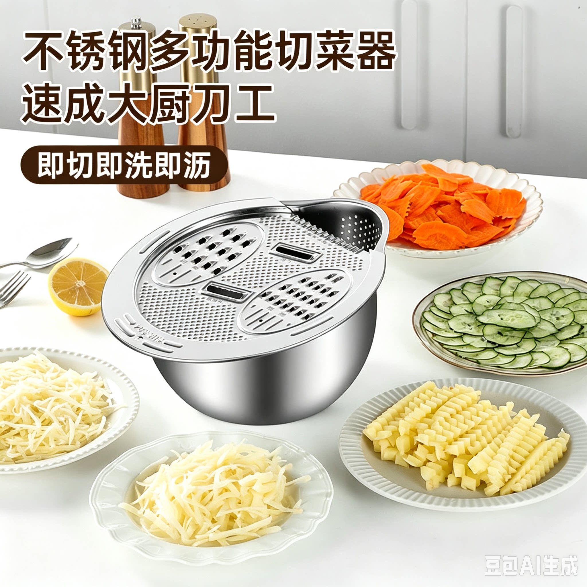 不锈钢盆沥水篮淘米神器洗米筛家用厨房洗菜专用漏盆过滤篮子CL