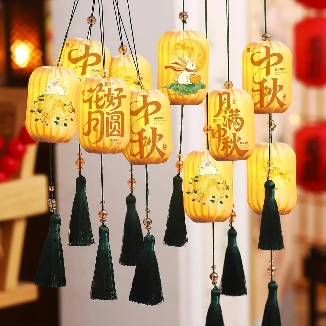 中秋国庆古风小灯笼挂饰新中式竹纹商场门店景区节日布置RW-HHH
