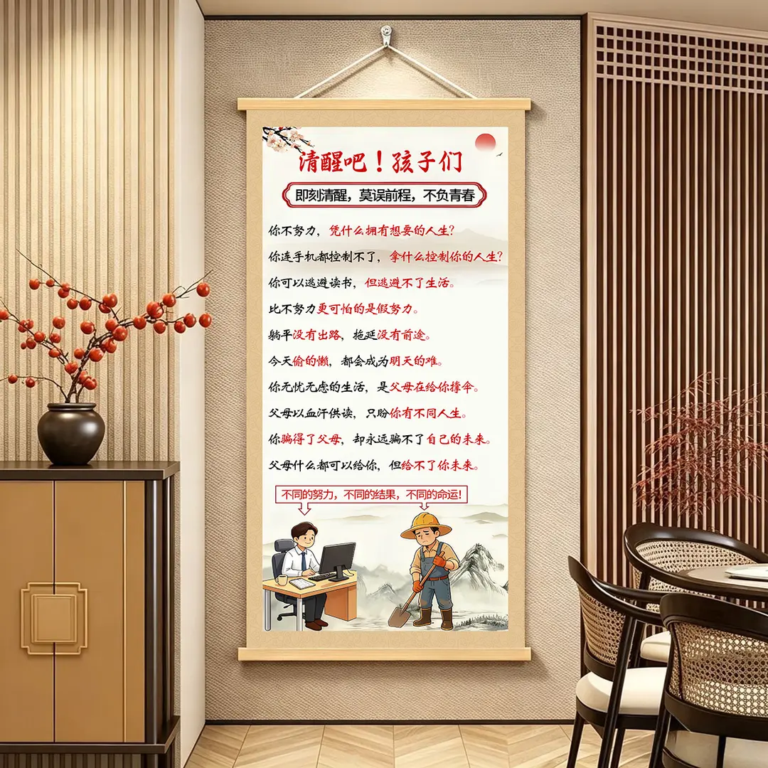 老师推荐【清醒吧孩子们】少年励志挂画客厅玄关书房装饰画挂画RW