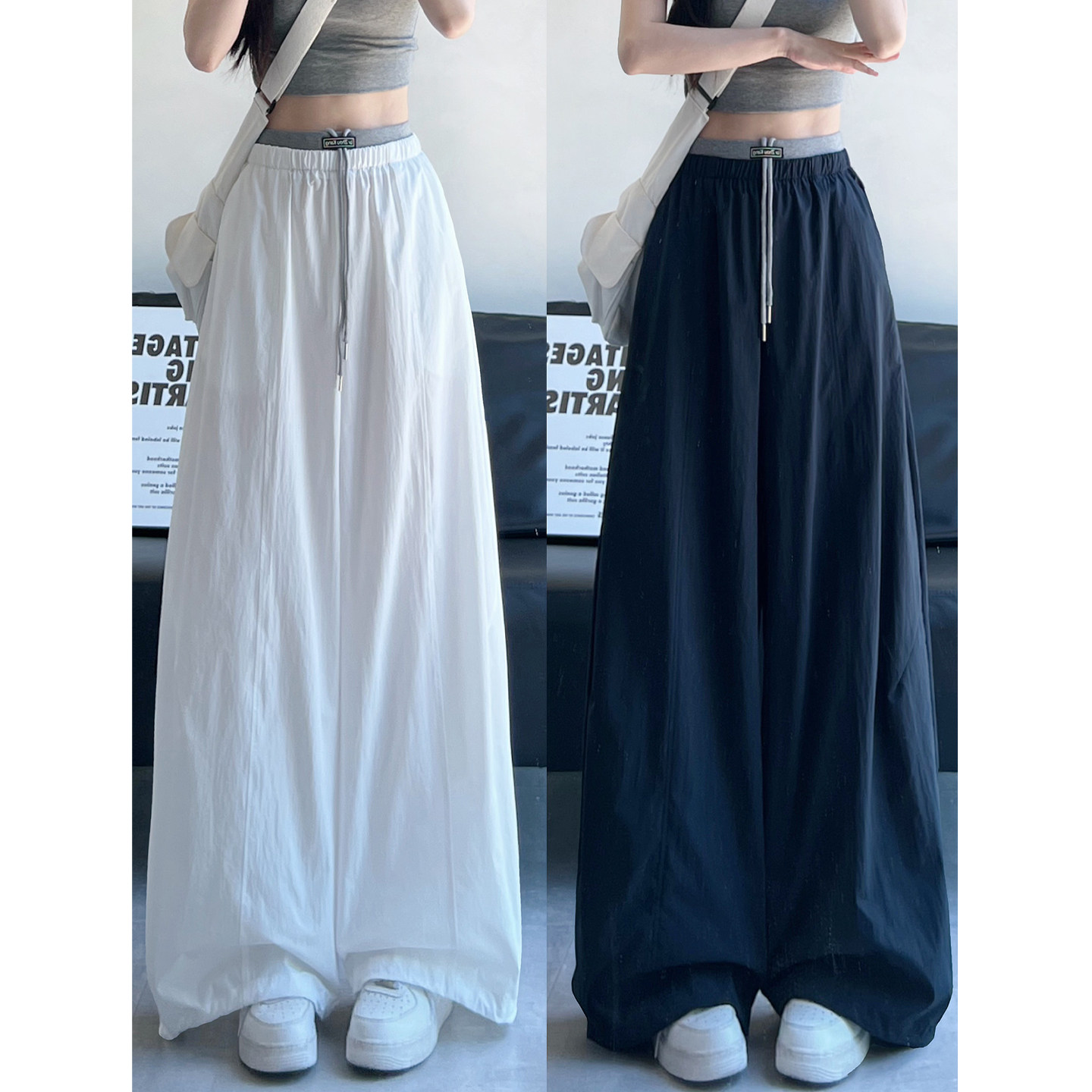 韩系速干阔腿裤女夏季