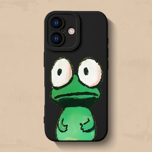 8plus高级11新款 se软简约13创意12男女15液态16硅胶7 xr保护套mini max个性 大眼小蛙iPhone17手机壳苹果14pro