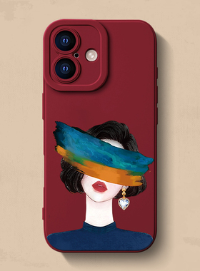 水彩短发女iphone17手机壳15潮16牌12苹果14pro max硅胶se2/3防摔8plus全包mini液态xr软壳17个性13适用17pro