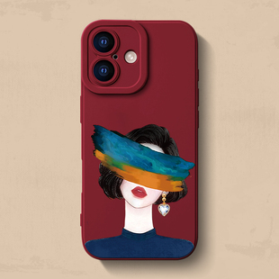 13适用17pro 3防摔8plus全包mini液态xr软壳17个性 水彩短发女iphone17手机壳15潮16牌12苹果14pro max硅胶se2