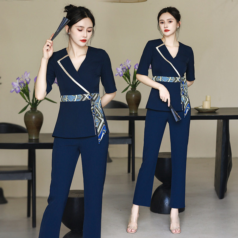 2026新款养生馆桑拿足疗技师工作服足浴技师服沐足工衣酒店珠宝职