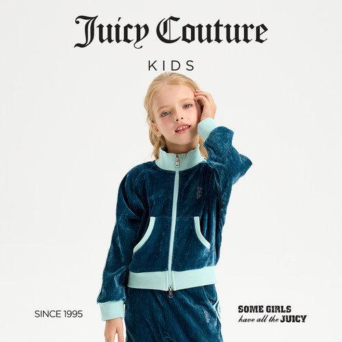 juicycouture女童丝绒运动外套