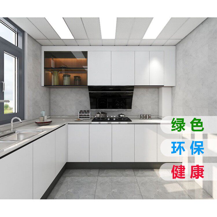 同城派送定制简约现代全铝合金白色整体橱柜台面厨房?具车家俱厦