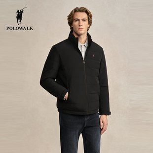 POLOWALK男式羽绒服冬季新品轻薄简约百搭拉链男装立领短款羽绒服
