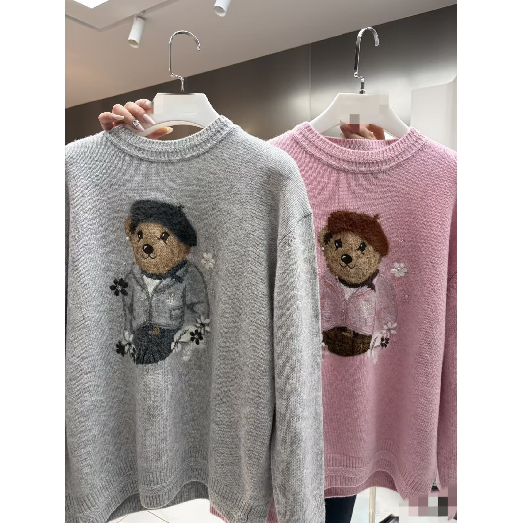 Little Bear sweater 2026 autumn/winter new retro collegiate casual commuter pullover knitwear