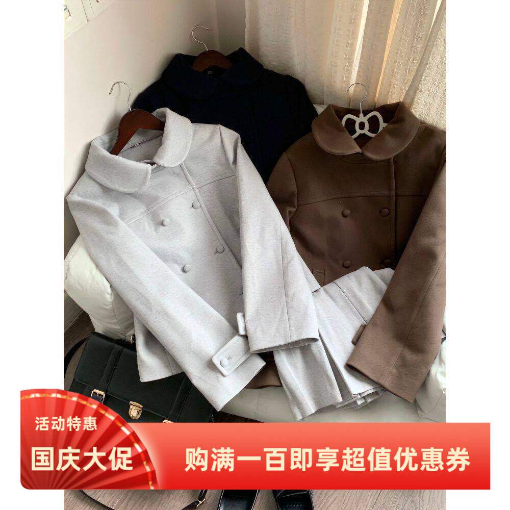 【糯感简章】日系学院风可爱套装少女感双排扣卫衣半裙两件套