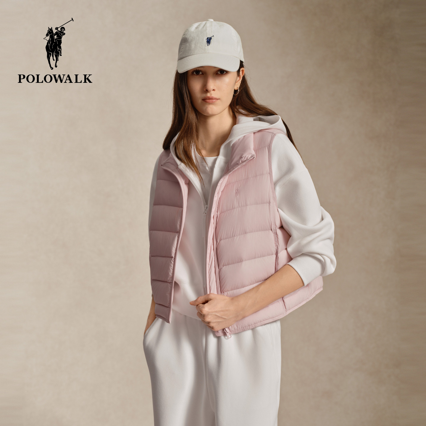 POLOWALK冬季女式立领羽绒马夹