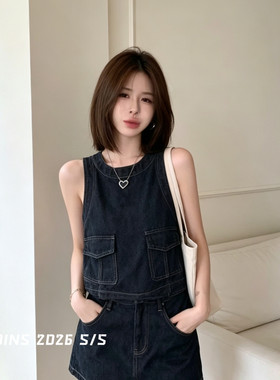 JOINS-半身短裙女两件套2026新款小个子潮流套装（含85棉料）w381