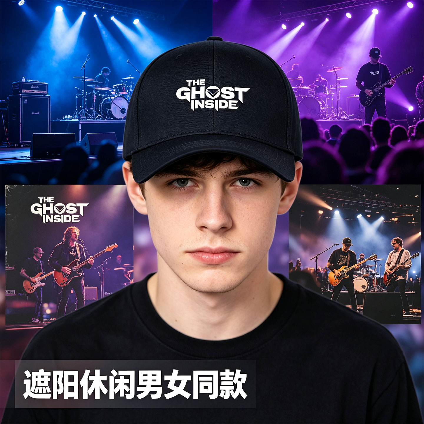 The Ghost Inside魅影内生乐队摇滚周边鸭舌帽棒球帽休闲网眼帽子