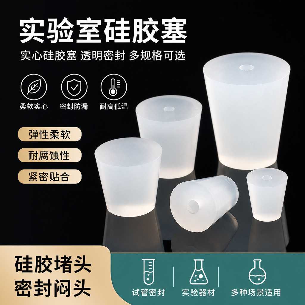 瓶塞实心硅胶塞玻璃瓶塞子密封酒塞瓶盖食品级暖瓶堵头试管塞红