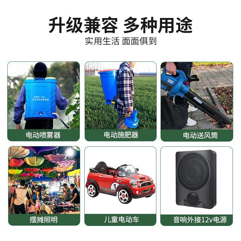 天能电动喷雾器锂电池12v8ah电瓶背负式打药机12ah大容量蓄电池