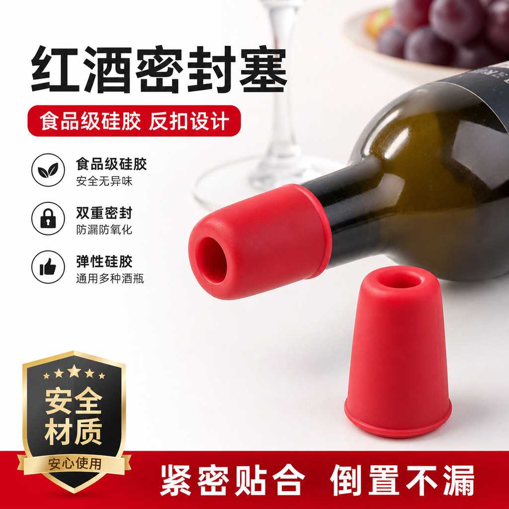 食品级酒瓶塞酒盖密封塞啤酒硅胶塞木塞红酒塞洋酒瓶盖封口塞防