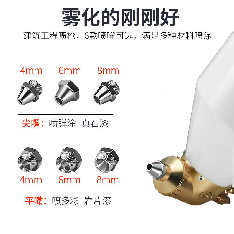 真石漆喷抢矽藻泥涂料批土粉外墙乳胶漆喷沙工具喷涂机气动喷漆枪