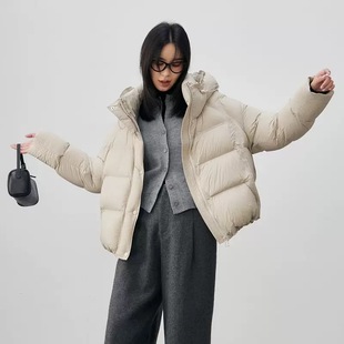 冬季短款90白鸭绒高蓬松泡芙羽绒服女小个子加厚宽松面包服外套潮