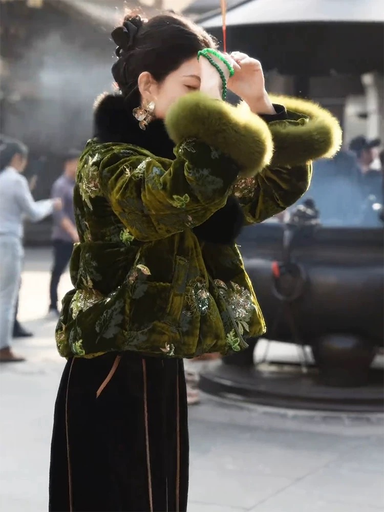 高级感新中式国风外套女2025年冬季新款今年流行爆款复古唐装棉服