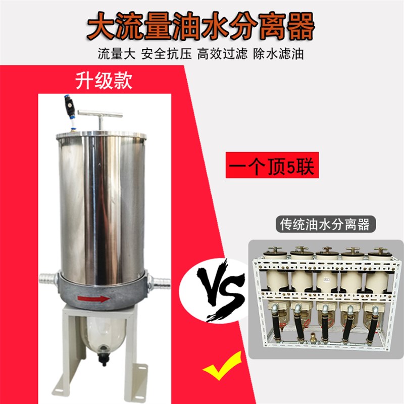 大流量过滤器车载加油机油水分离器柴油汽油滤清器1寸1.5寸过滤器