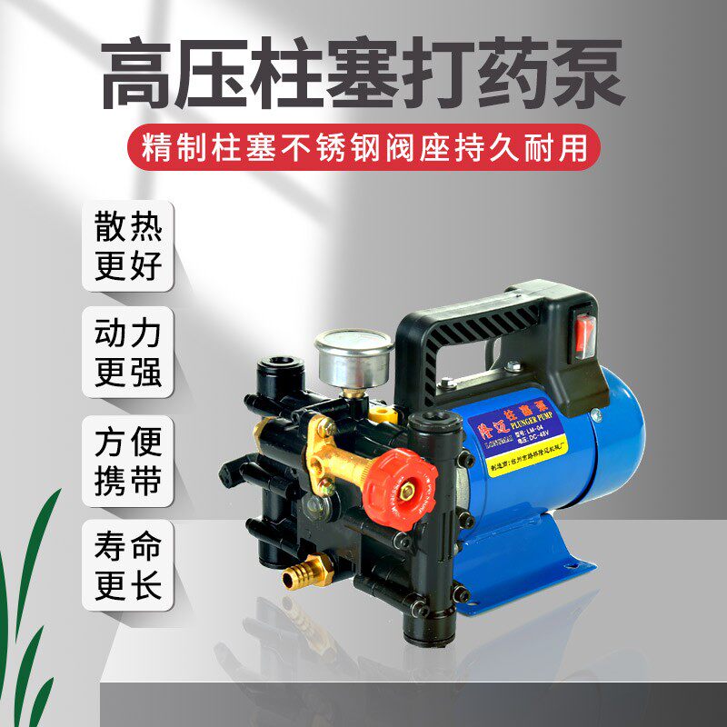 12V48V60V220V高压双缸柱塞泵电动喷雾器农用手提式果园打药机