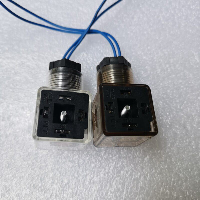 液压配件电磁阀接线盒/透明指示灯插座/AC220V/DC24V带灯插头ZFDC图片