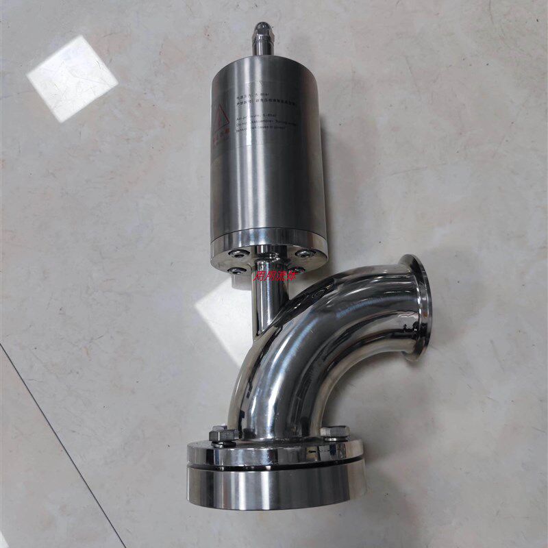 HD688X卫生级罐底阀气动快装上展放料阀食品级Y型截止弯管式卸料