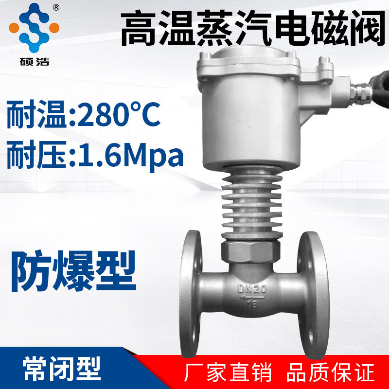 ZCG耐高温法兰蒸汽电磁阀 防爆220V管道气阀 散热电控阀门应用