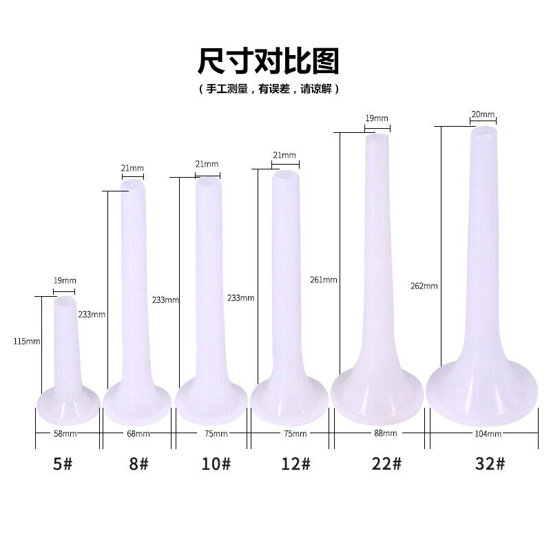 灌香肠漏斗塑料加长喇叭口加厚灌肠器绞肉机配件手工家用腊肠管嘴