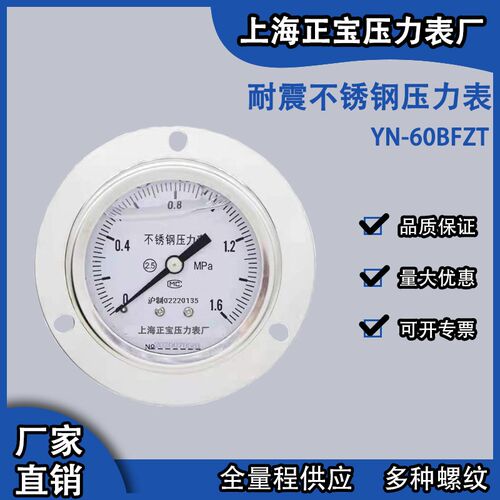 Y60BFZT不锈钢压力表16MPa定制安装螺纹耐高温蒸汽表低压高压负压