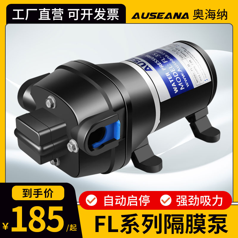 FL系列电动隔膜泵12V24V直流自吸水泵抽洗衣液洗洁精灌装机增压泵