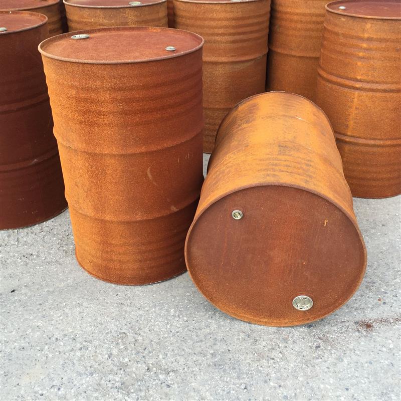 200L油桶大铁桶铁皮桶生锈桶装饰摆设工业风道具桶工厂直销化工桶