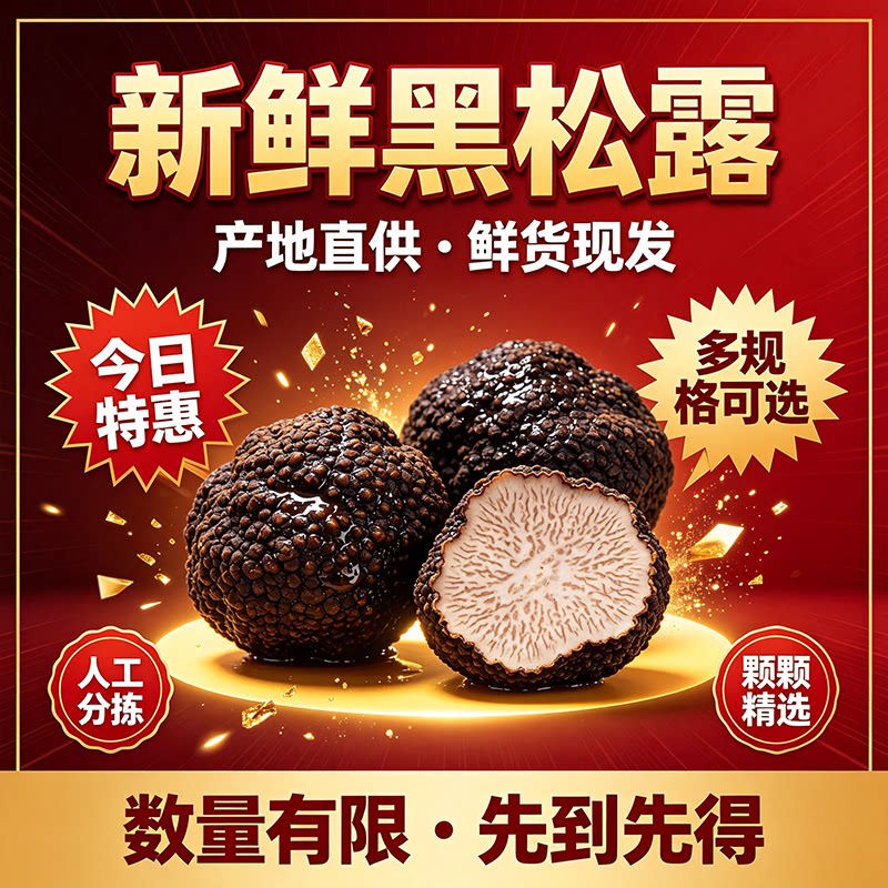 云南新鲜黑松露产地直供鲜货现发新鲜松茸/菌菇