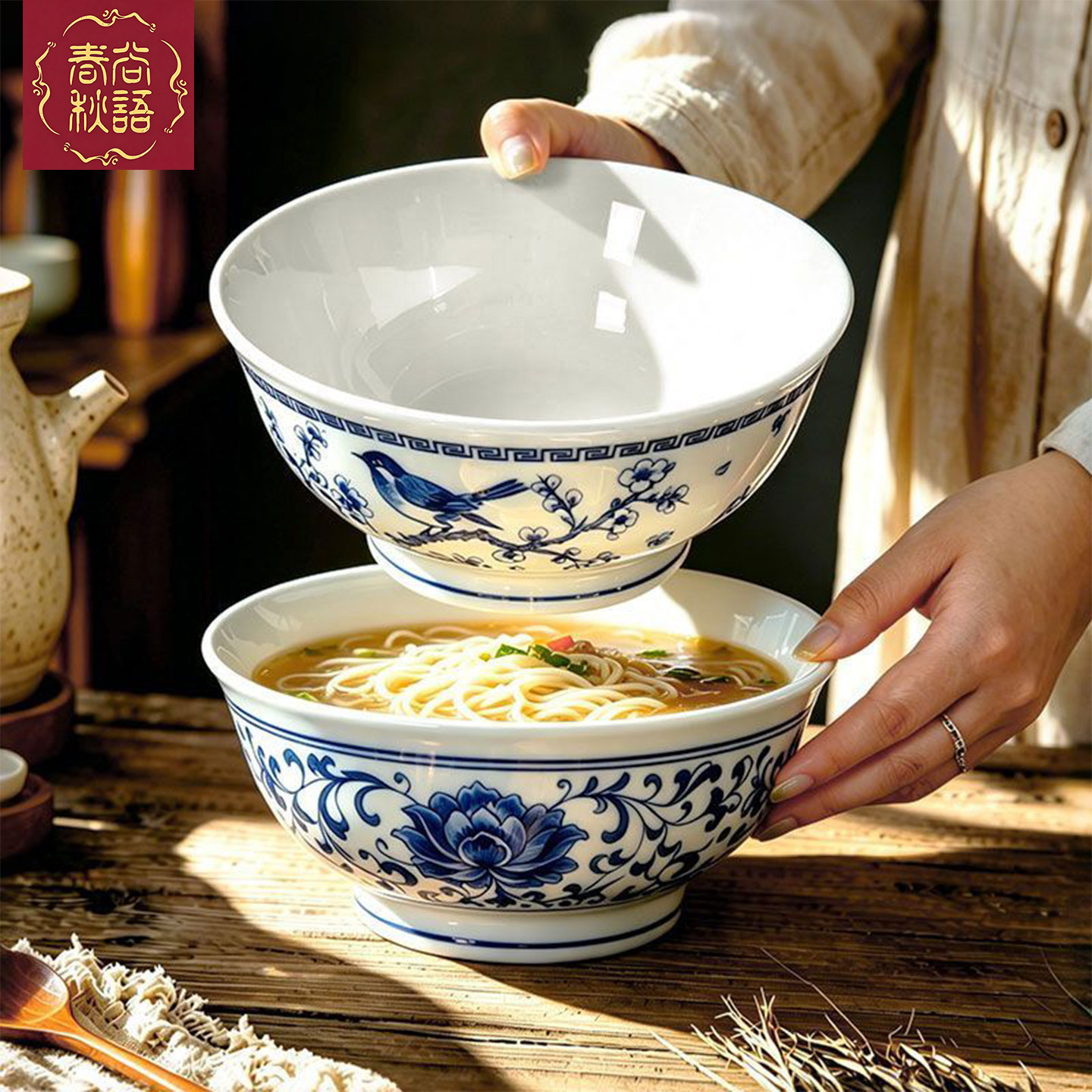 中式面馆专用陶瓷面碗图片
