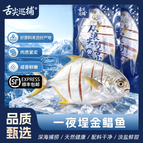 一夜埕金鲳鱼咸鱼广东阳江特色特产干货海产品海鲜新鲜腌制淡薄盐