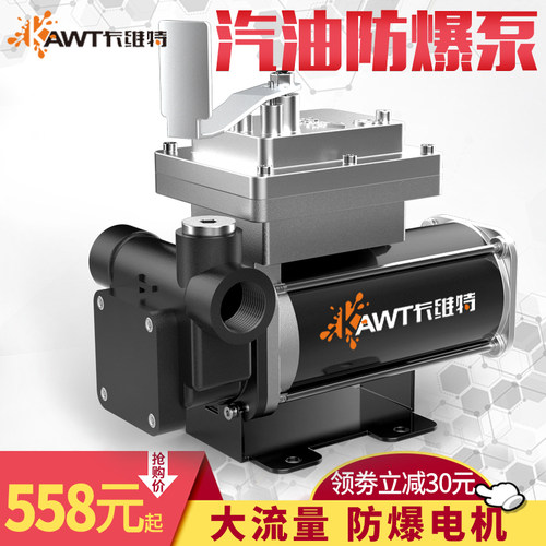 抽油泵12v24v220v防爆大流量柴汽油电动车载加油机设备小型自吸泵