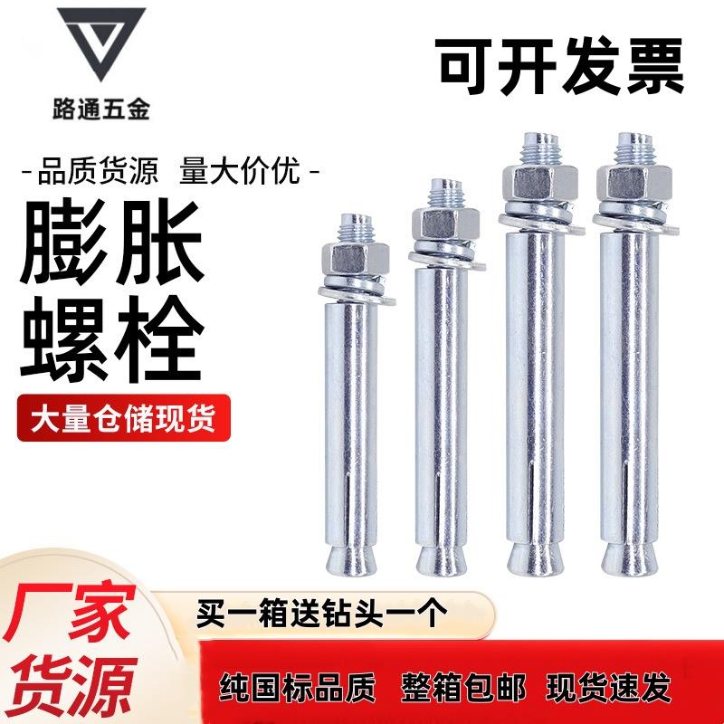 厂家直销镀锌国标膨胀螺丝加长外膨胀螺栓铁涨管M8M10M12M14M16