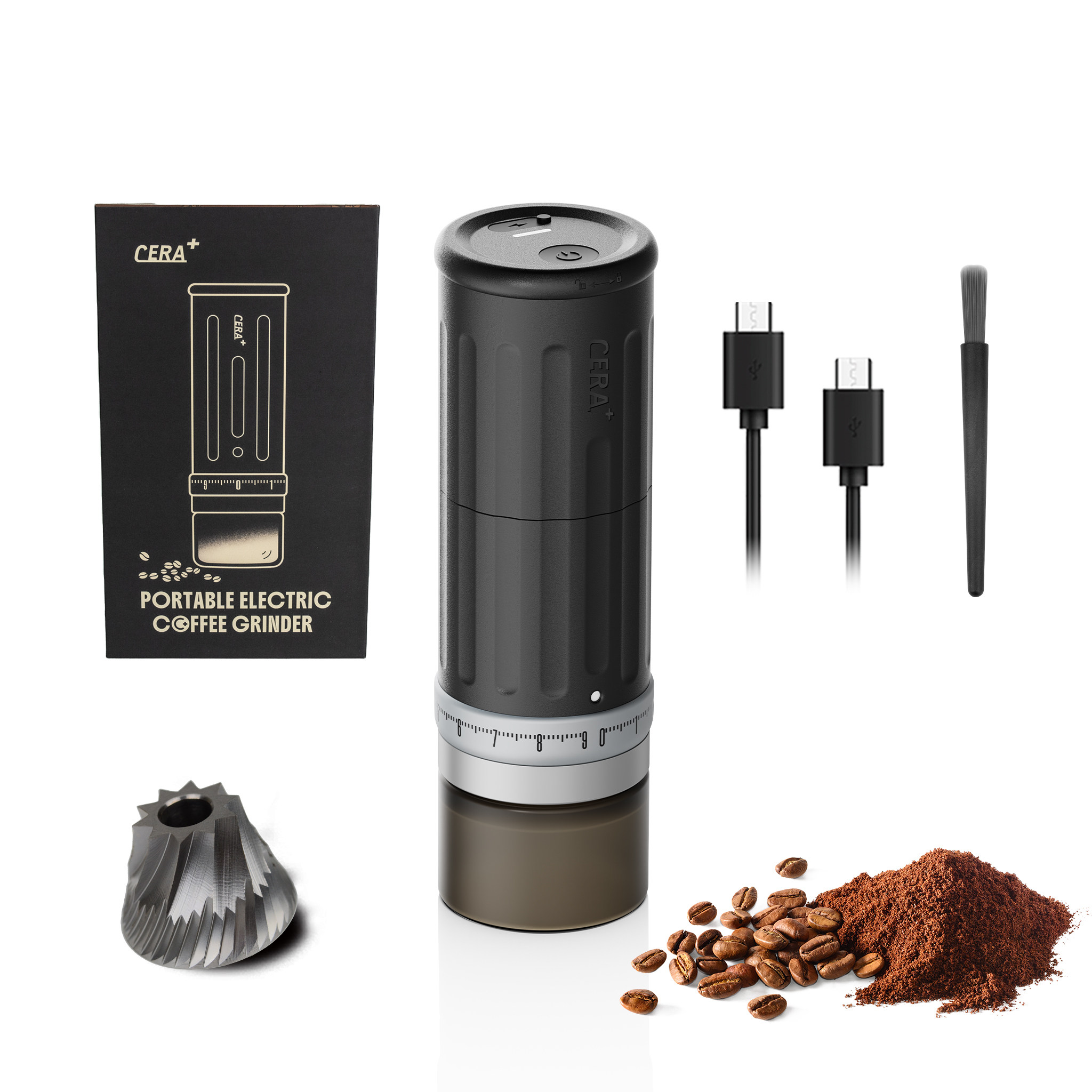 香之君CERA小C电动咖啡磨豆机手冲意式咖啡豆研磨器咖啡器具CGE03