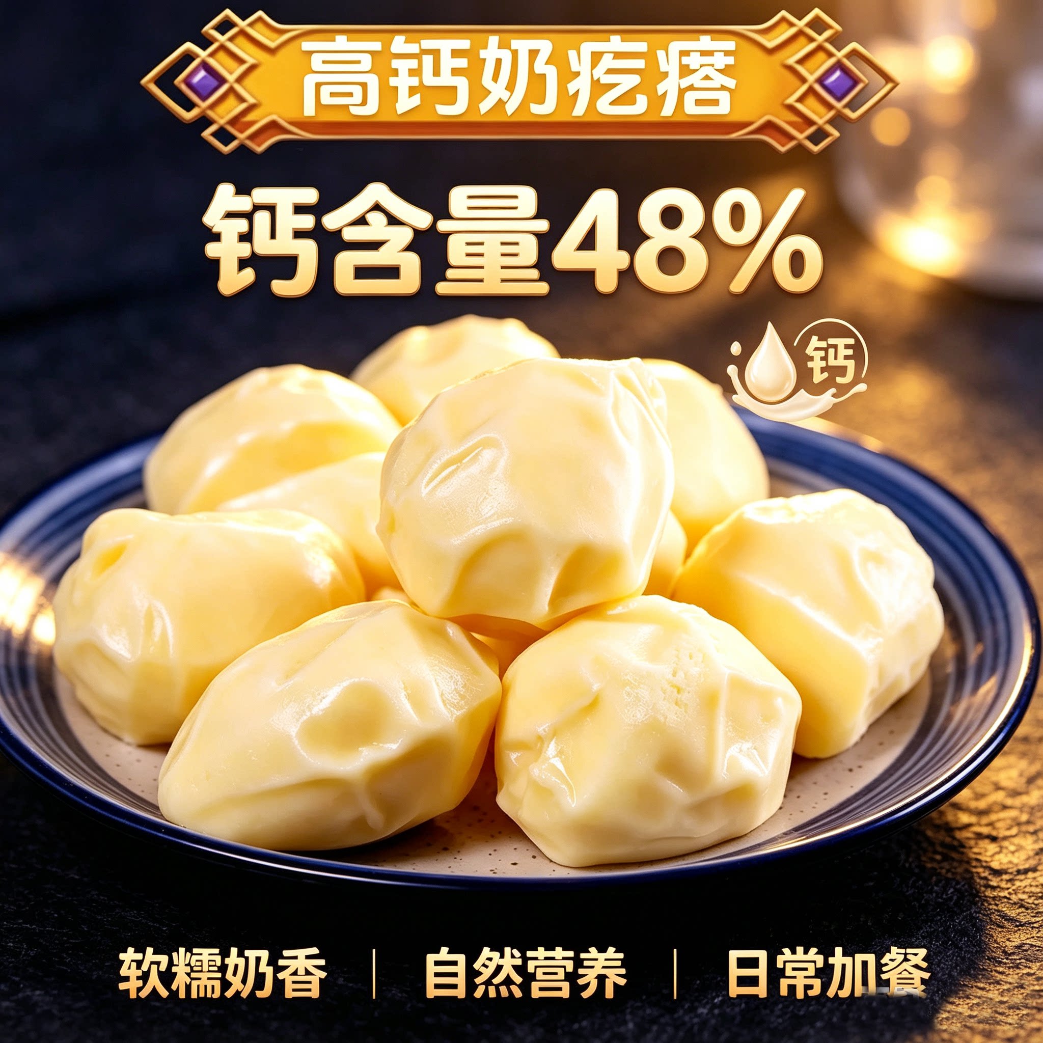 西域守艺 新疆高钙奶疙瘩500克手工奶疙瘩1斤装零食奶酪钙含量48%