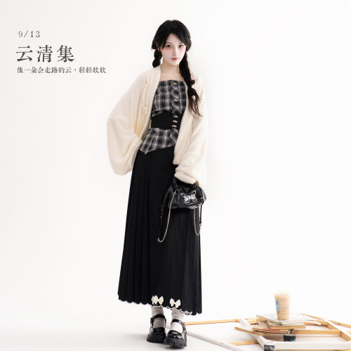 芷蘅间 云清集 改良新中式日常舒适秋冬汉服女针织外衫松紧马面裙