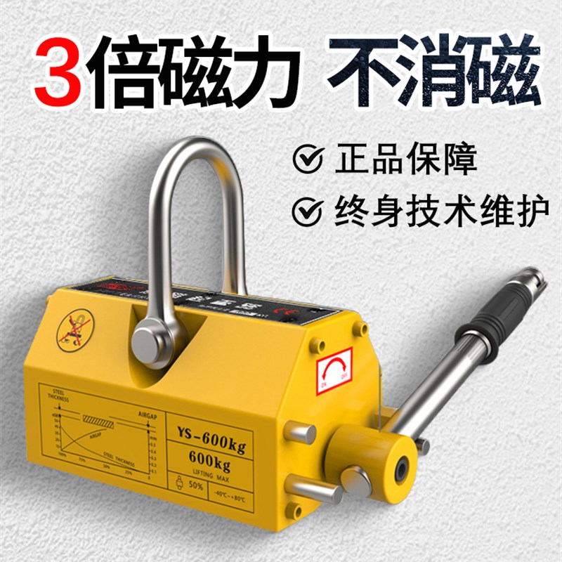 磁力吊3吨永磁起重器1T强力磁性吸盘2吨工业磁盘5吨圆钢板吊具图片