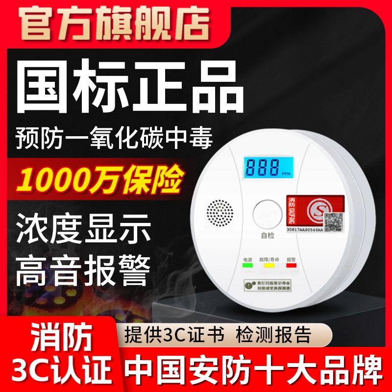一氧化碳报警器家用室内户外房车防炉煤烟气co中毒一氧化碳检测仪