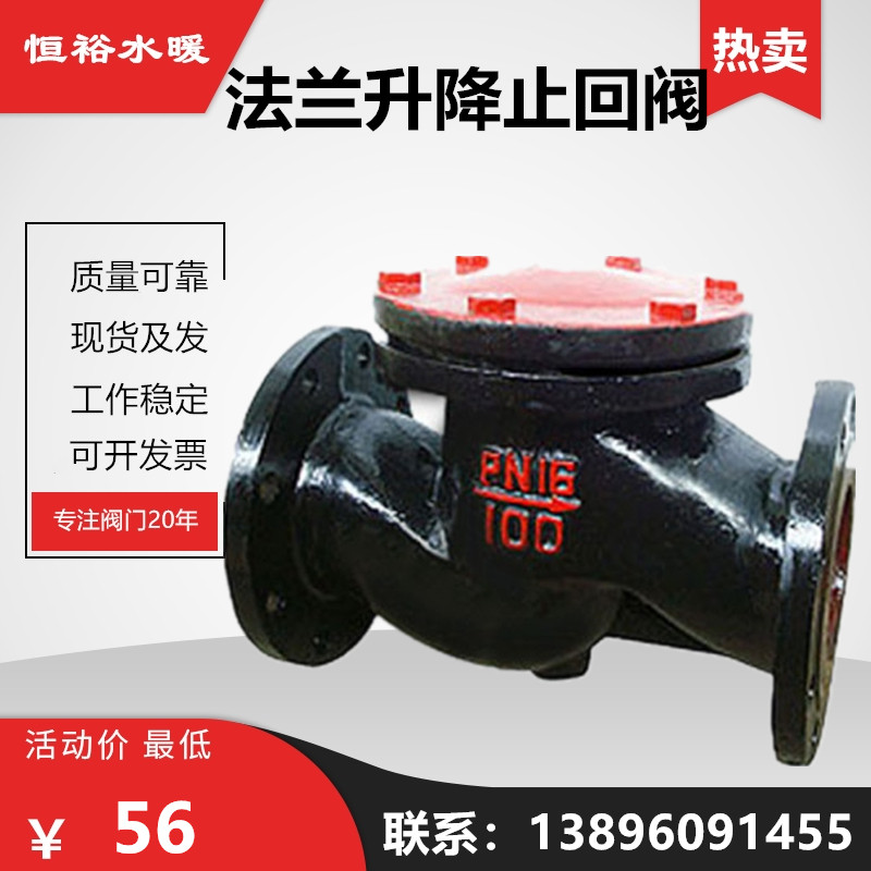 铸铁升降式法兰止回阀H41T-10/16芯水泥罐车逆止阀单向阀DN65