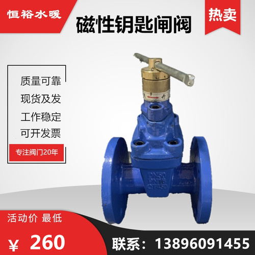 磁性闸阀法兰FDZ45X-16Q加密防盗软密封供采暖自来水表前锁闭阀门