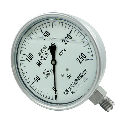【大成】YN150F不锈钢超高压耐震压力表0-250MPA液压泵高压清洗机