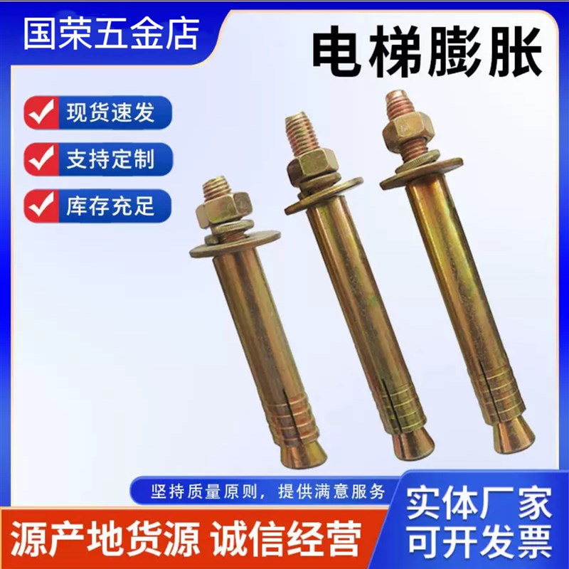 国标电梯专用膨胀螺栓壁虎螺丝加重加厚型拉爆金属锚栓8M10M12
