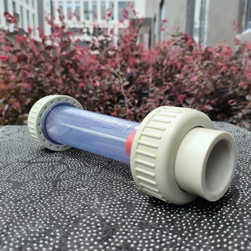 PPH浮子液体水流量计热熔材质塑料管式转子包塑杆管道式
