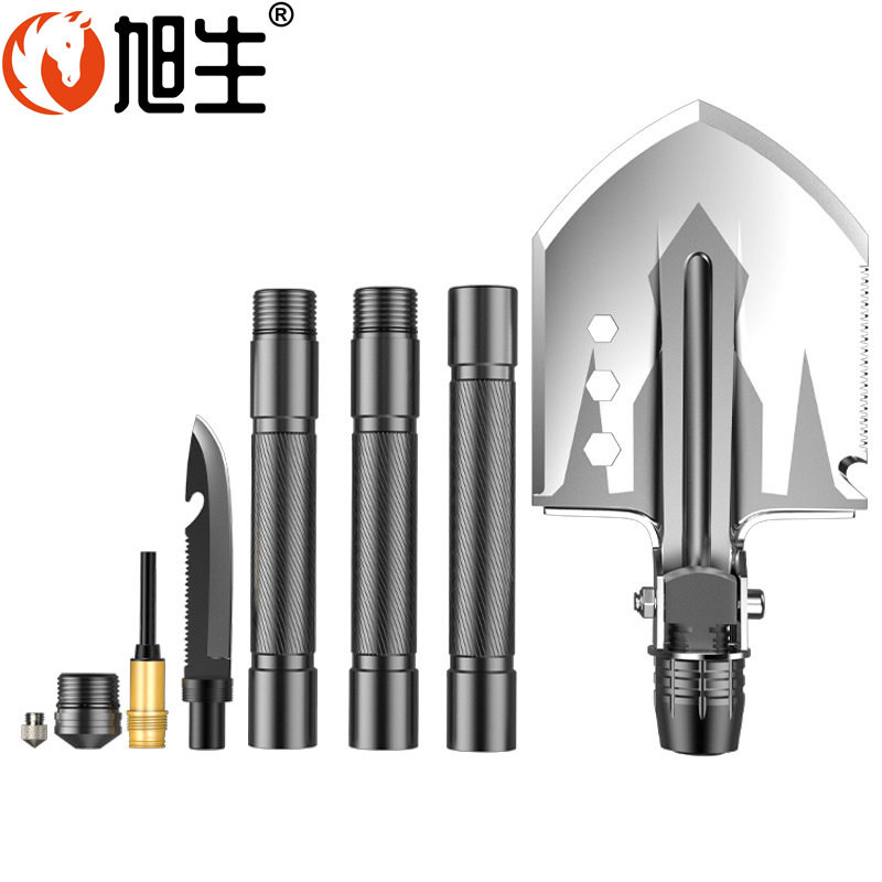 旭生户外多功能折叠铲中国产救援小铁锹便携式铁锨野外钓鱼小杆铲