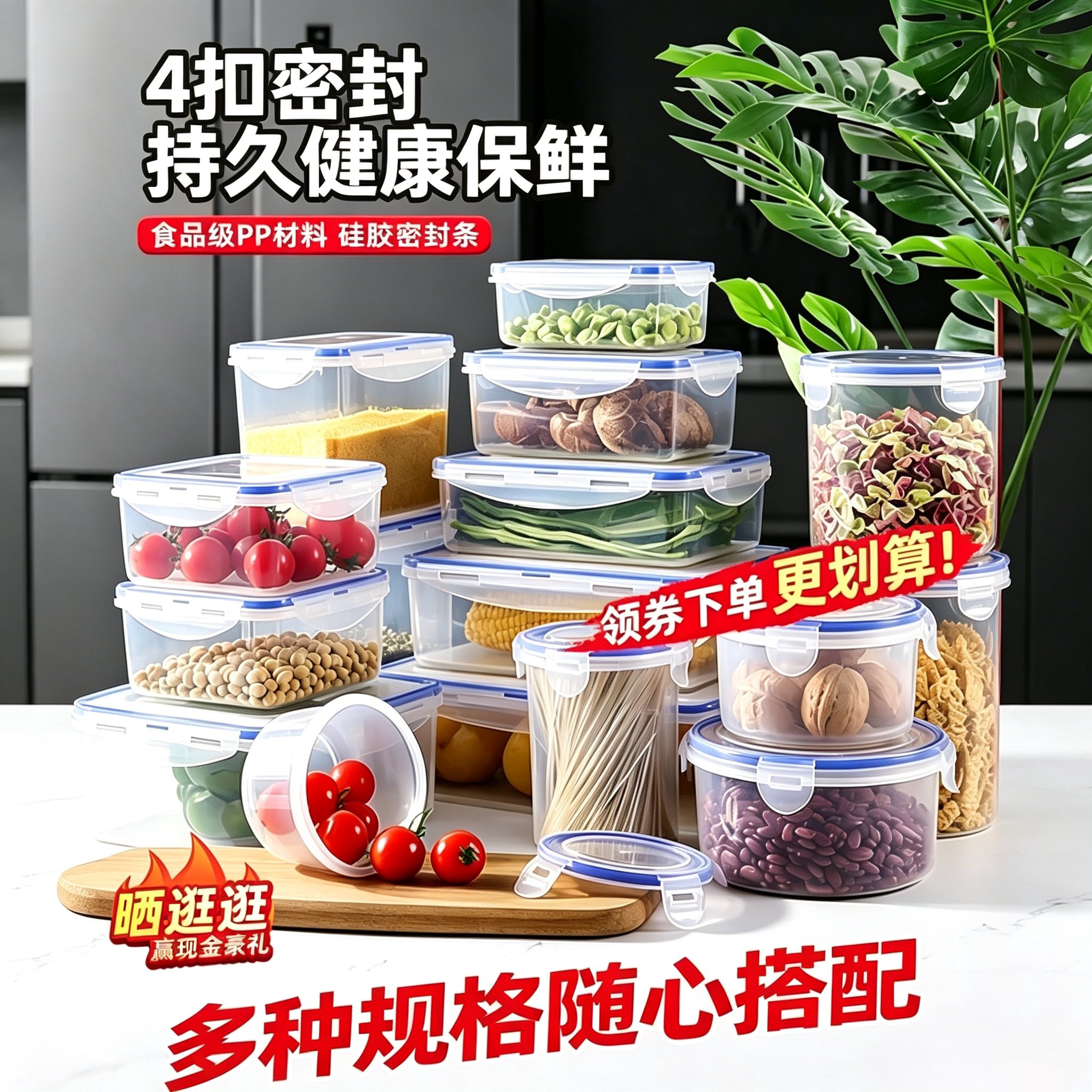 家用保鲜盒食品级圆柱形带盖